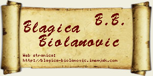 Blagica Biolanović vizit kartica